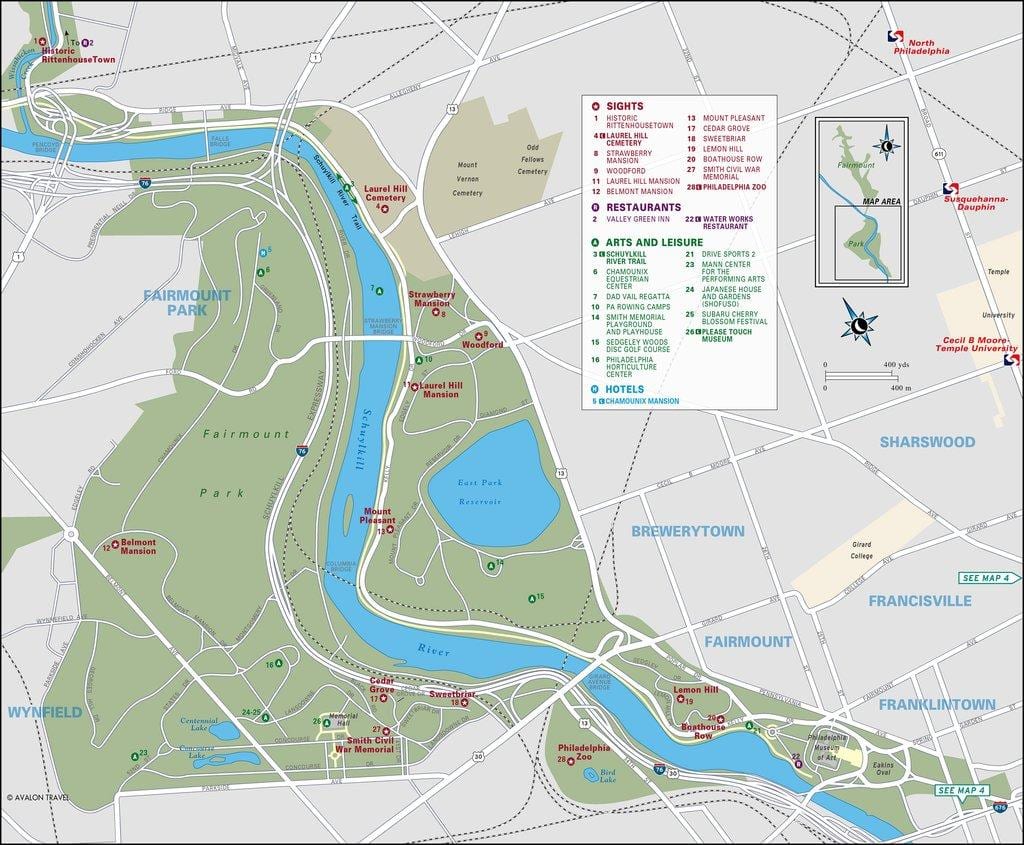 வரைபடம் fairmount park பிலடெல்பியா