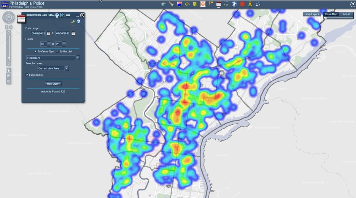 Philly பாதுகாப்பு வரைபடம்