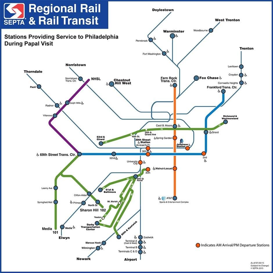 Septa வரைபடம் ஃபில்லி